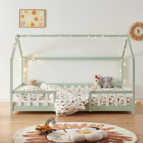 Kinderbed Sisimiut met uitvalbeveiliging en bedbodem [en.casa]