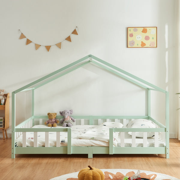 Kinderbed Treviolo met uitvalbeveiliging en matras [en.casa]