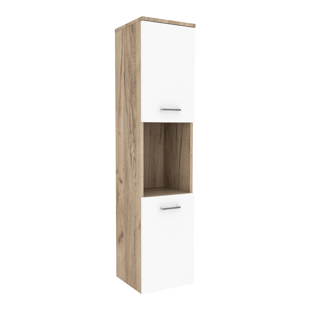 Meuble colonne de salle de bain suspendu Krildihana 131 x 30 x 30 cm [en.casa]