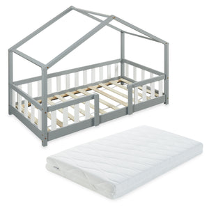 Kinderbed Treviolo met uitvalbeveiliging en matras [en.casa]