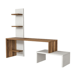 Meuble TV Hörby avec 5 étagères panneau de particules 124 x 32 x 100 cm [en.casa]