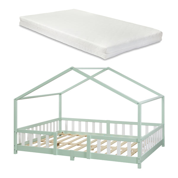 Kinderbed Treviolo met uitvalbeveiliging en matras [en.casa]