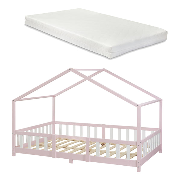 Kinderbed Treviolo met uitvalbeveiliging en matras [en.casa]