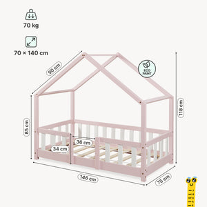 Kinderbed Treviolo huisbed [en.casa]