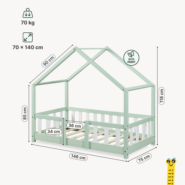 Kinderbed Treviolo huisbed [en.casa]