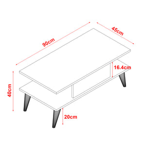 Table basse Melhus avec espace de rangement 40 x 90 x 45 cm [en.casa]