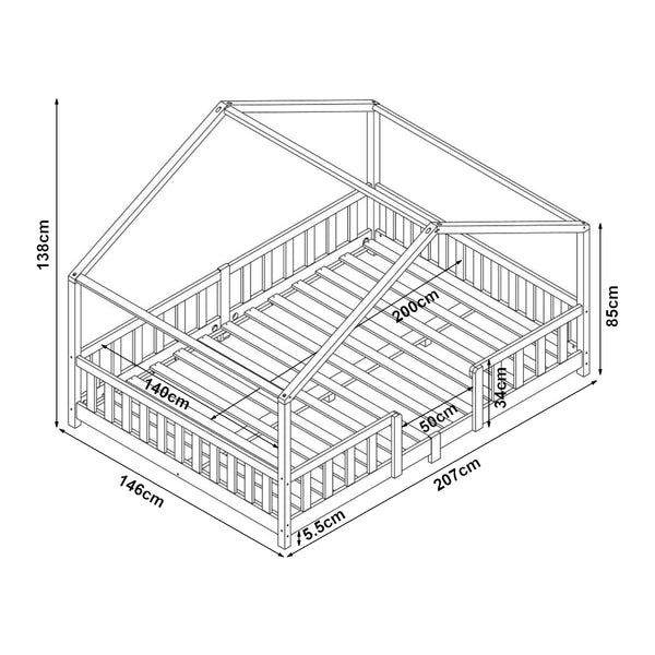 Kinderbed Treviolo huisbed [en.casa]