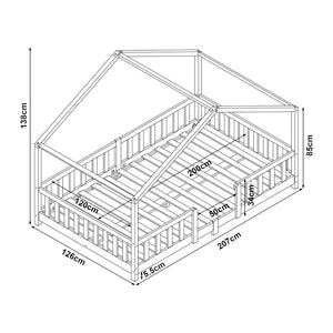 Kinderbed Treviolo met uitvalbeveiliging en matras [en.casa]
