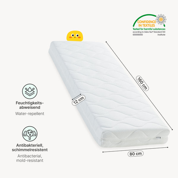 Kinderbed Treviolo met uitvalbeveiliging en matras [en.casa]
