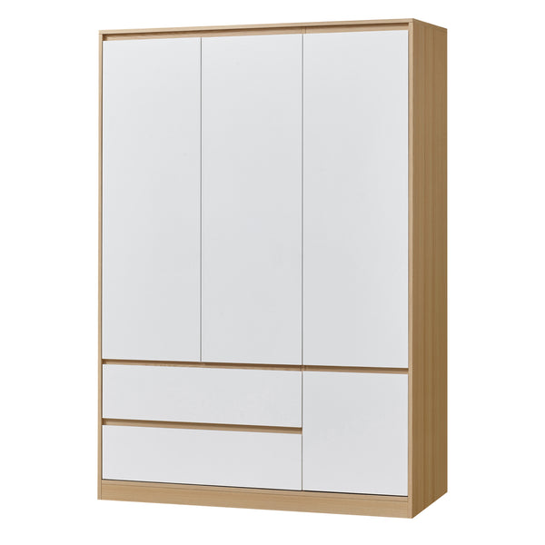 Armoire de chambre Bastheim MDF effet chêne blanc [en.casa]