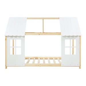 Kinderbed Tostedt huisbed met bedbodem en matras [en.casa] [neu.haus]