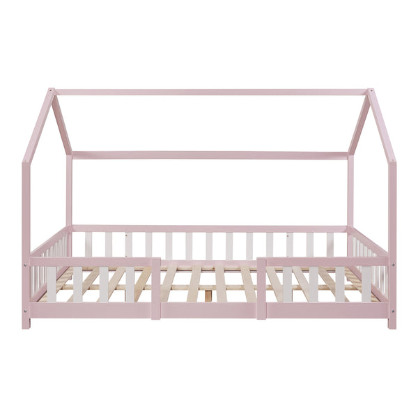 Kinderbed Sisimiut met uitvalbeveiliging bedbodem en matras [en.casa]
