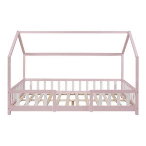 Kinderbed Sisimiut met uitvalbeveiliging bedbodem en matras [en.casa]