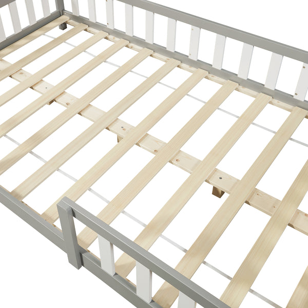 Lit cabane Sisimiut avec matelas [en.casa] [neu.haus]