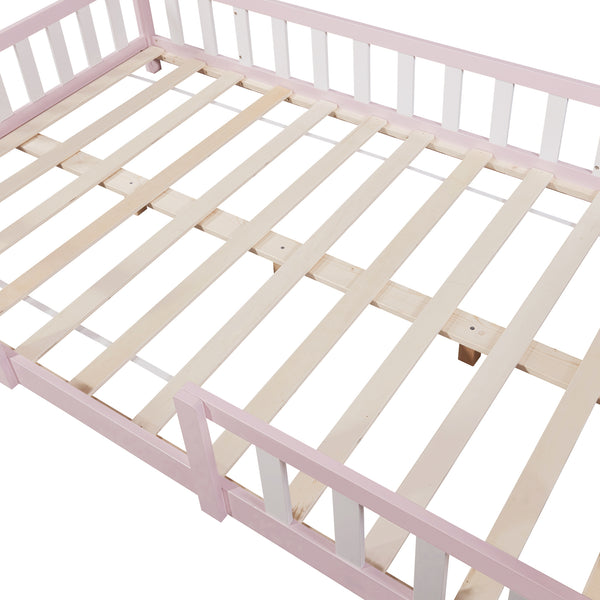Kinderbed Sisimiut met uitvalbeveiliging bedbodem en matras [en.casa]