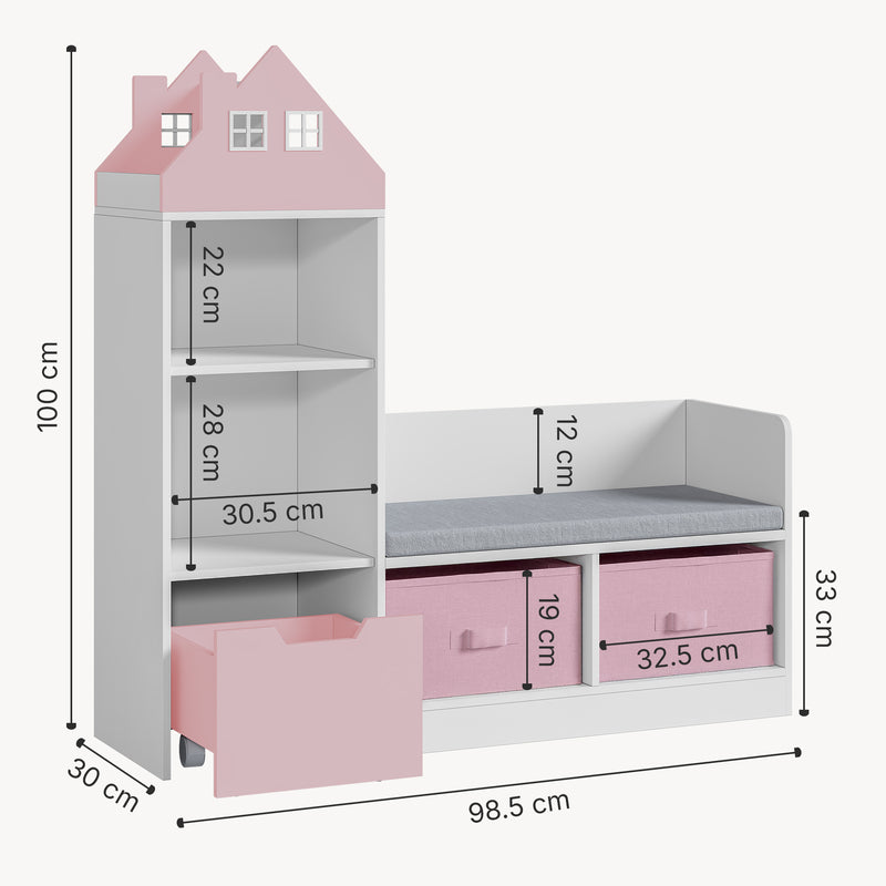 Maatschets Kinderrek met zitbank Vipsali 100x99x30 cm [en.casa]
