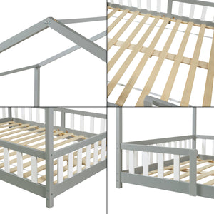 Kinderbed Treviolo met uitvalbeveiliging en bedbodem [en.casa]
