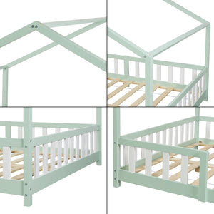 Kinderbed Treviolo met uitvalbeveiliging en matras [en.casa]
