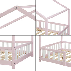 Kinderbed Treviolo met uitvalbeveiliging en matras [en.casa]