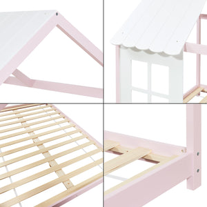 Kinderbed Tostedt huisbed met bedbodem en matras [en.casa] [neu.haus]