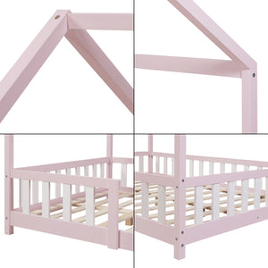 Kinderbed Sisimiut met uitvalbeveiliging bedbodem en matras [en.casa]