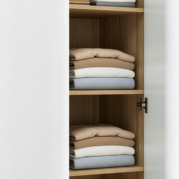 Armoire de chambre Bastheim MDF effet chêne blanc [en.casa]