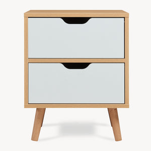 Nachtkastje Bordkak eikenkleurig en wit [en.casa]