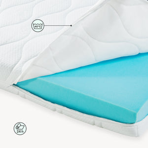 Kinderbed Treviolo met uitvalbeveiliging en matras [en.casa]