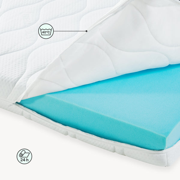 Kinderbed Treviolo met uitvalbeveiliging en matras [en.casa]