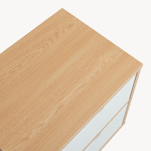 Nachtkastje Bordkak eikenkleurig en wit [en.casa]