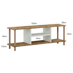 [en.casa] TV meubel Ærøskøbing 120x29x43 cm wit - 4 varianten