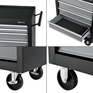 Chariot d'Atelier pour Outils Noir Argenté [pro.tec]
