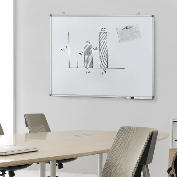 [pro.tec] Tableau Blanc Magnétique avec Porte-marqueurs Aluminium et Métal Blanc Plusieurs Tailles