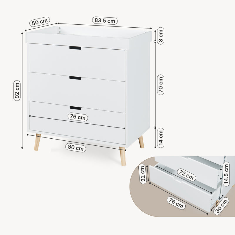 Maatschets Wickelcommode Sallinrar met afneembare verschoningsmat [en.casa]