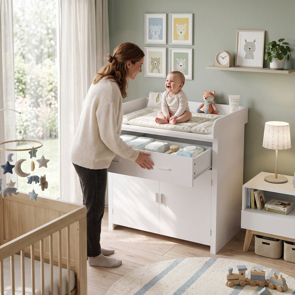 Commode à langer Starler avec matelas à langer amovible [en.casa]