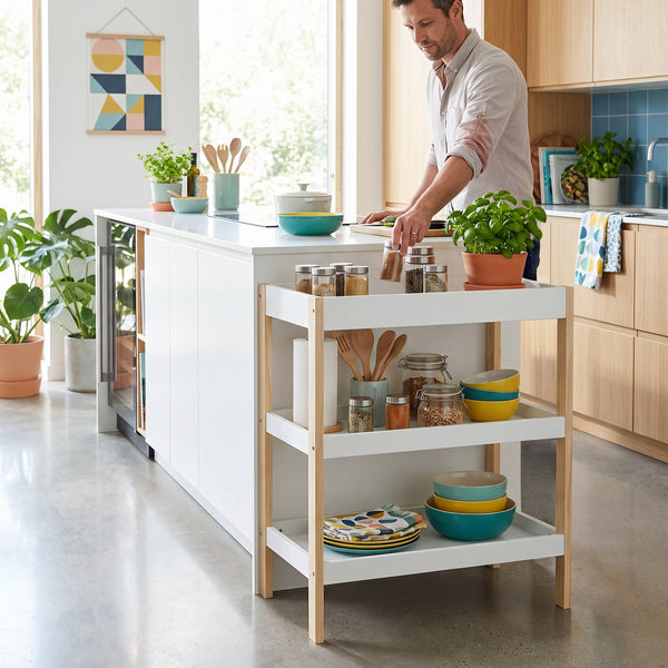 Table à langer Oupilu avec 2 étagères 91 x 82 x 53 cm blanc [en.casa]
