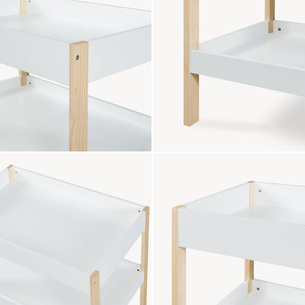 Table à langer Oupilu avec 2 étagères 91 x 82 x 53 cm blanc [en.casa]