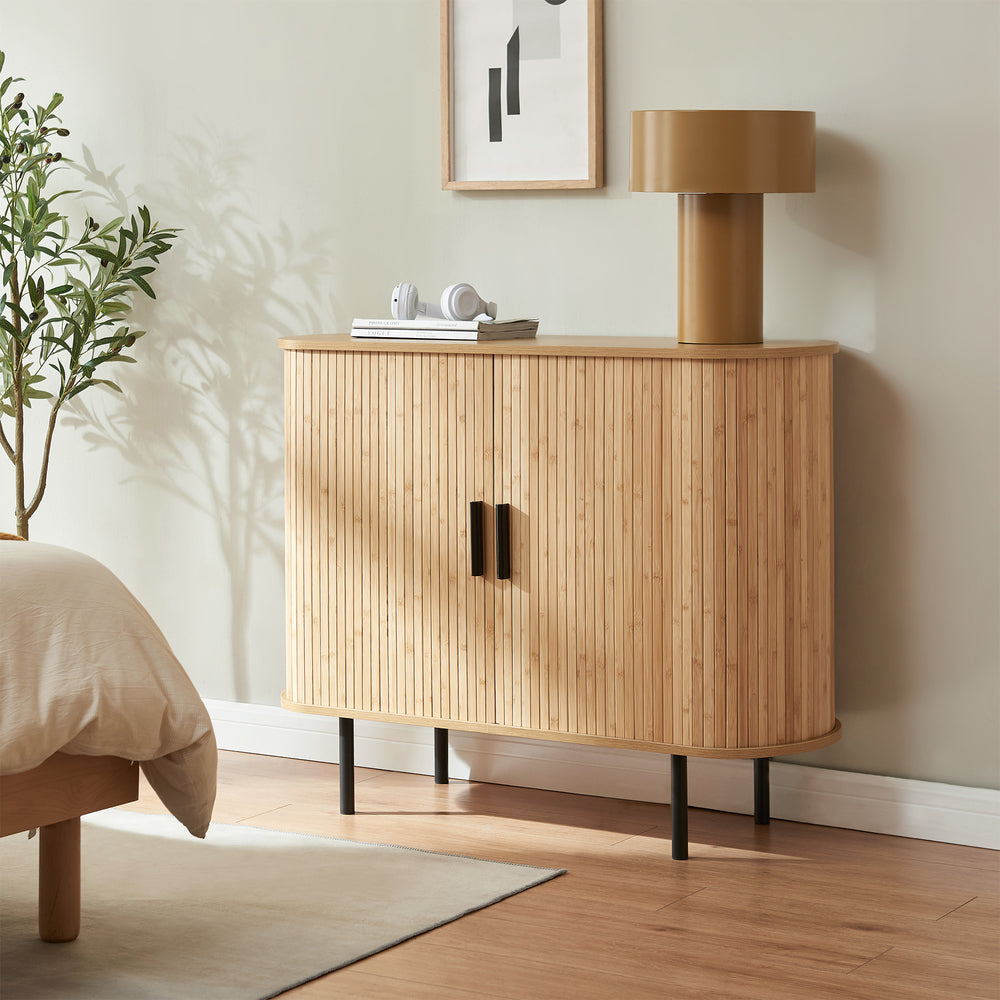 Schoenenkast Tvedestrand dressoir 100x40x80 cm naturel en zwart [en.casa]