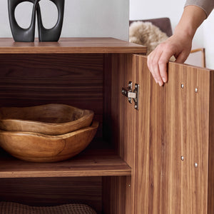 Buffet Kilmandar 150x40x79 cm aspect noyer [en.casa]
