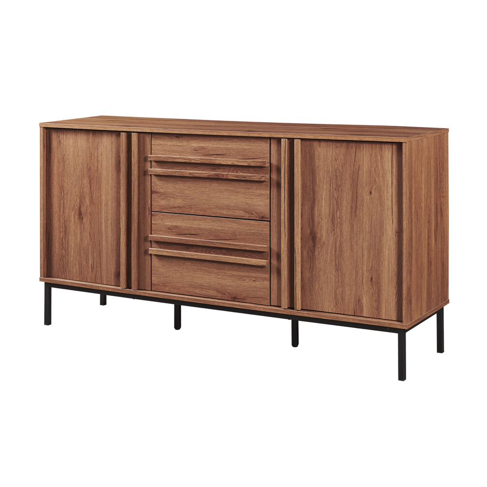 Buffet Kilmandar 150 x 40 x 79 cm effet noyer [en.casa]