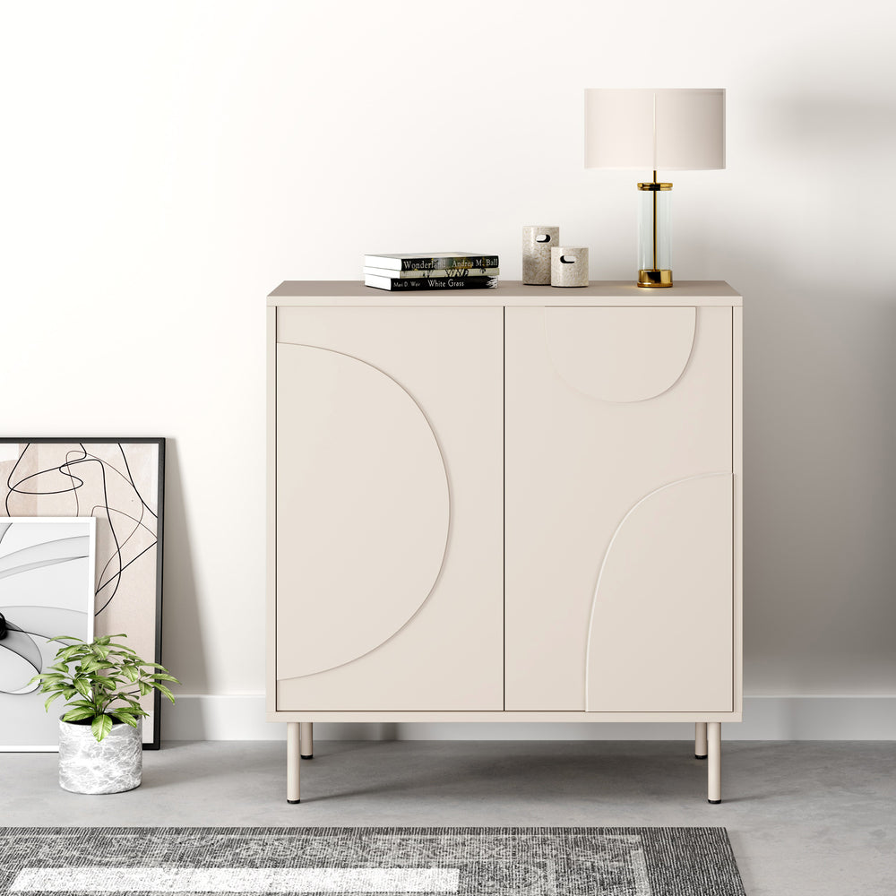 CARO-Möbel Sideboard Estelle multifunctionele kast, Sonoma eiken met 3 CARO-Möbel Sideboard Estelle multifunctionele kast, Sonoma eiken met 3