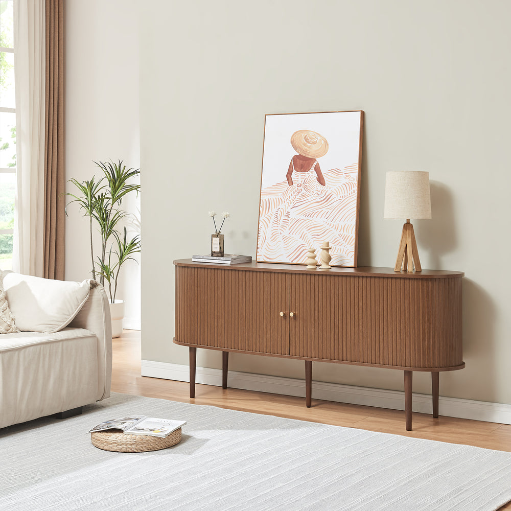 Sideboard Mapia dressoir walnootkleurig [en.casa]