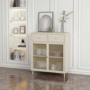 Sideboard Lindau Staal 97x80x40 cm Crème-wit [en.casa] - premiumXL
