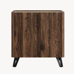 Kast Trorlon 83x80x40 cm Notenoptiek/Travertin [en.casa]