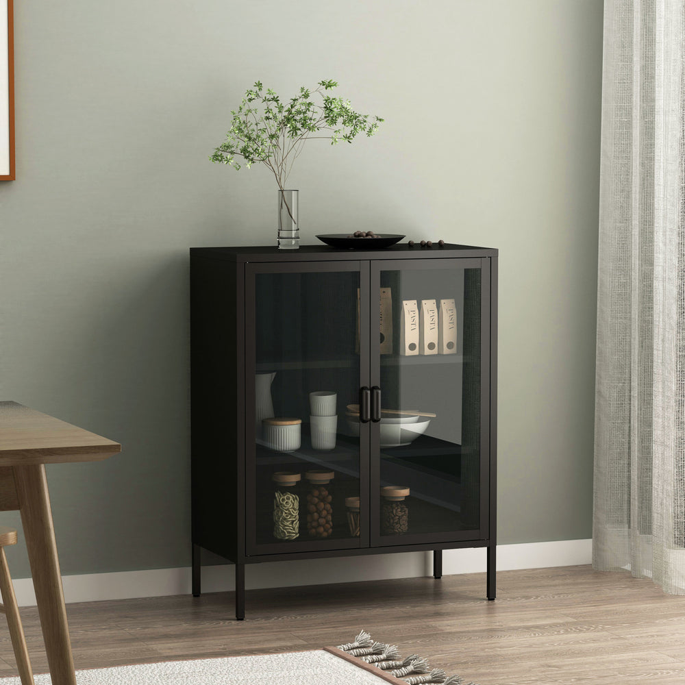 Sideboard Fauske met glazen deuren in verschillende kleuren [en.casa] - premiumXL
