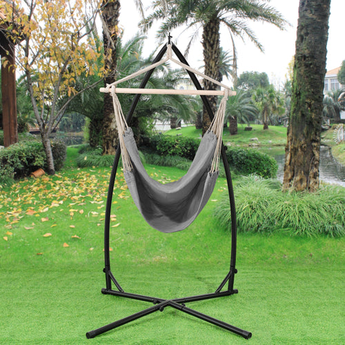 Katoenen hangstoel met standaard staal 205x110x110 cm - 3 varianten