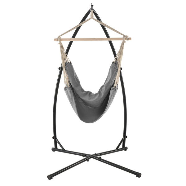 Katoenen hangstoel met standaard staal 205x110x110 cm - 3 varianten