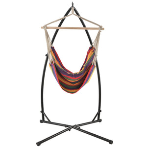 Katoenen hangstoel met standaard staal 205x110x110 cm - 3 varianten