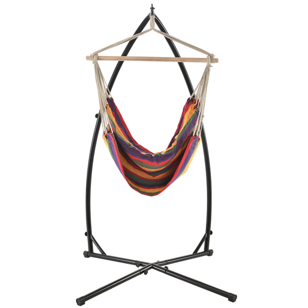 Katoenen hangstoel met standaard staal 205x110x110 cm - 3 varianten