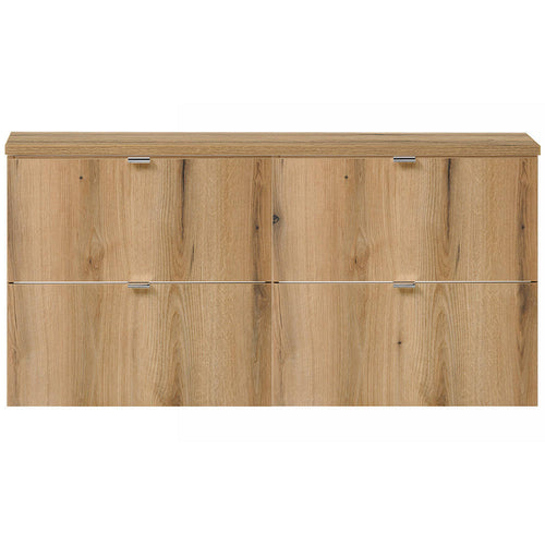 Meuble sous lavabo double NEWPORT avec tiroirs effet chêne [en.casa] 